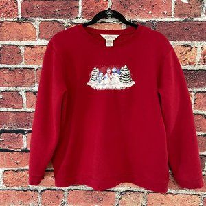 Northern Reflections Winter Wonderland Women's Sweatshirt Size XL Christmas Red
